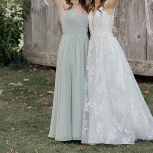 Dusty Sage Azazie Gracie Bridesmaid / Formal Dress